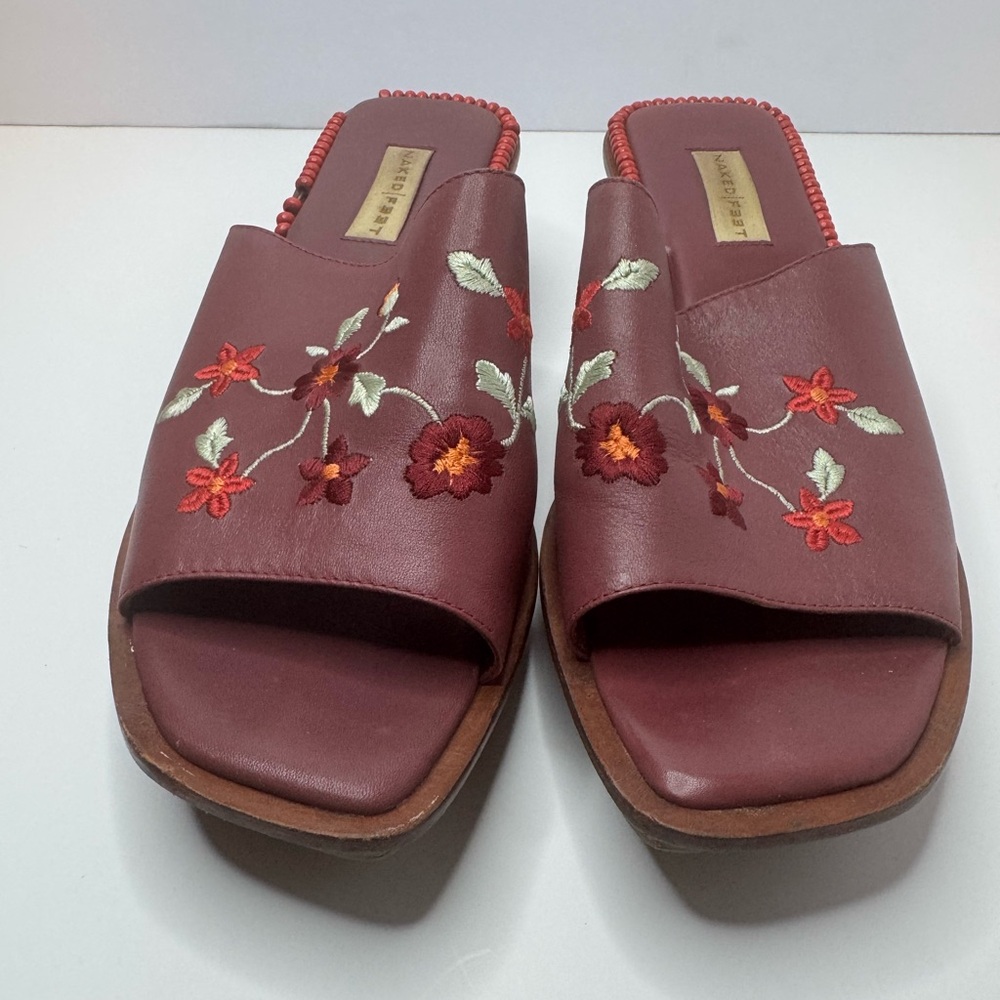 Naked Feet Leather Mules Size 8.5M